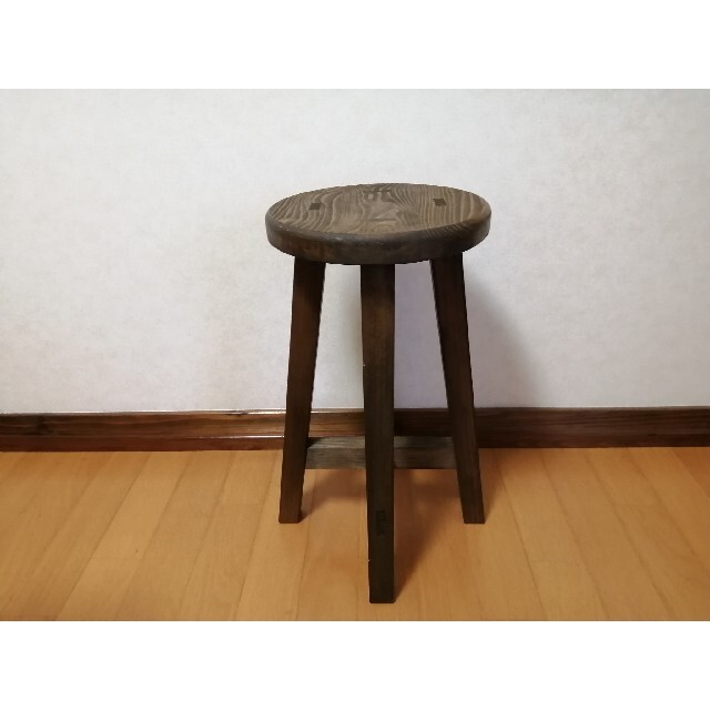 木製スツール　高さ43cm　丸椅子　stool インテリア/住まい/日用品の椅子/チェア(スツール)の商品写真