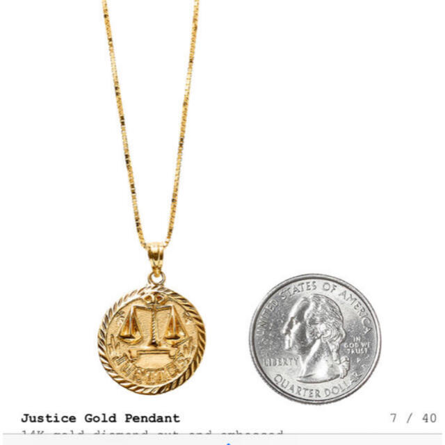 SUPREME 18SS  K14 Justice Gold Pendant