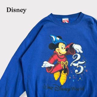 ディズニー(Disney)のディズニー　ミッキー　スウェット USA製　XLサイズ　青　90s(スウェット)