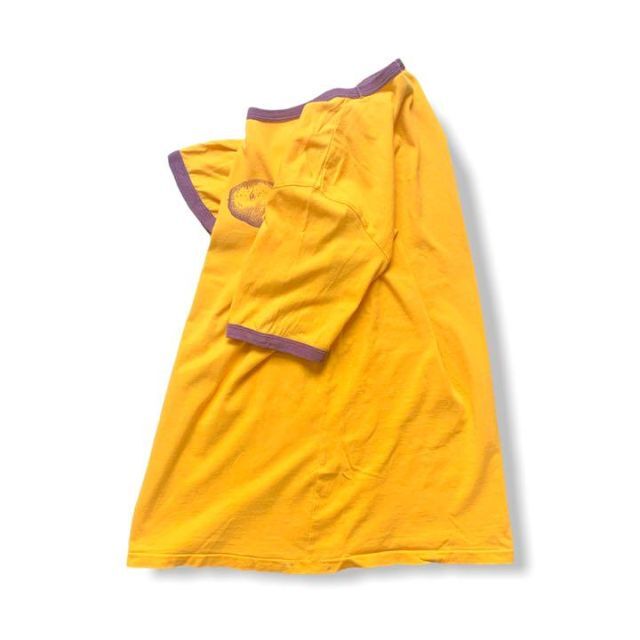 Abercrombie&Fitch(アバクロンビーアンドフィッチ)の【希少】アバクロ　オールド　リンガーTシャツ　半袖　黄色　XLサイズ レディースのトップス(Tシャツ(半袖/袖なし))の商品写真