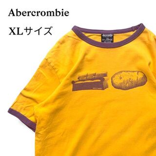 アバクロンビーアンドフィッチ(Abercrombie&Fitch)の【希少】アバクロ　オールド　リンガーTシャツ　半袖　黄色　XLサイズ(Tシャツ(半袖/袖なし))