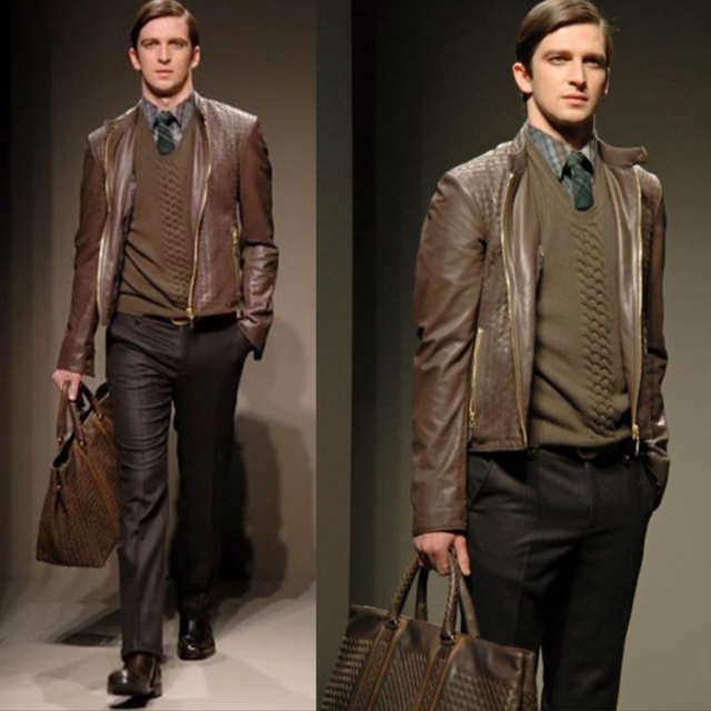 Bottega Veneta(ボッテガヴェネタ)のボッテガヴェネタ ライダース レザージャケット　ネイビー メンズのジャケット/アウター(レザージャケット)の商品写真