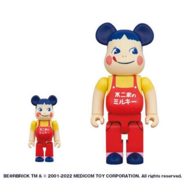 BE@RBRICK(ベアブリック)のBE＠RBRICK ホーロー看板 ペコちゃん  100％＆400％　新品　正規品 ハンドメイドのおもちゃ(フィギュア)の商品写真