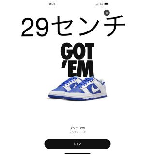 ナイキ(NIKE)の29センチNike Dunk Low "Racer Blue and White(スニーカー)