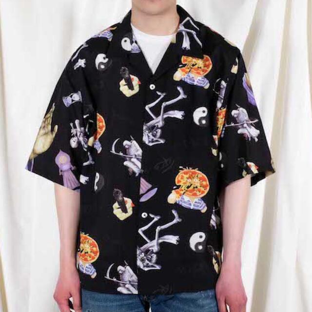 即納 美品 aiko 着 BLACK WEIRDOS ローズ スカル アロハ シャツ hine.co.jp