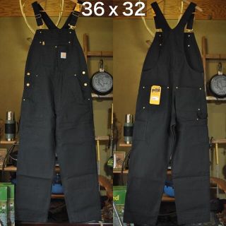 カーハート(carhartt)のUSカーハートCARHARTT#R01ダックオーバーオール【ブラック36ｘ32】(サロペット/オーバーオール)