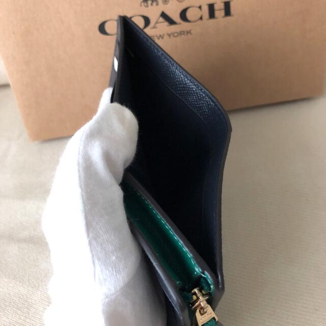 新品 COACH コーチ 二つ折り財布 IMBH8 ブライト ジェイド
