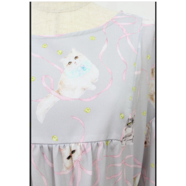 franche lippee(フランシュリッペ)の【美品】franche lippee ねこさんたっぽりワンピース fl5 レディースのワンピース(ロングワンピース/マキシワンピース)の商品写真