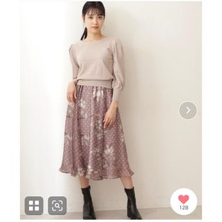 ジルバイジルスチュアート(JILL by JILLSTUART)の【新品】ヴィンテージ風ドットフラワーワンピース(ひざ丈ワンピース)