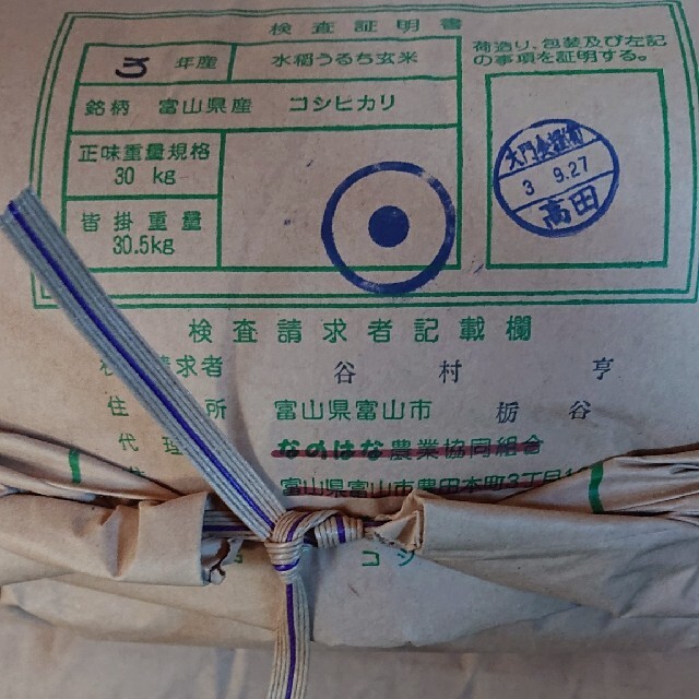 ✳️玄米お試し✳️富山県産1等米コシヒカリ玄米2合+3合の通販 by ...