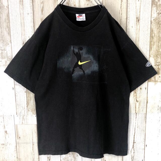 ナイキ 90s 銀タグ 両面プリント バスケ 表記M 着用感M-L Tシャツ