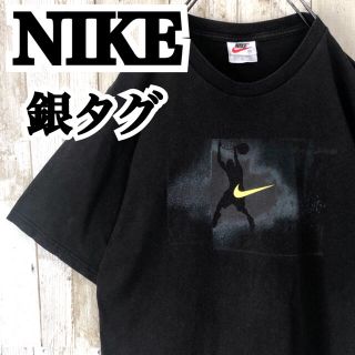ナイキ 90s 銀タグ 両面プリント バスケ 表記M 着用感M-L Tシャツ