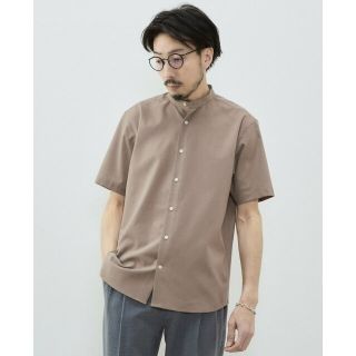 メンズメルローズ(MEN'S MELROSE)の【ベージュ】REFLAXウェザーストレッチバンドカラーシャツ(その他)