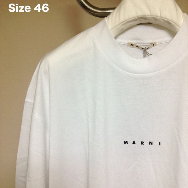 新品 46 22ss MARNI ロゴ Tシャツ 定番 ホワイト 白 2855