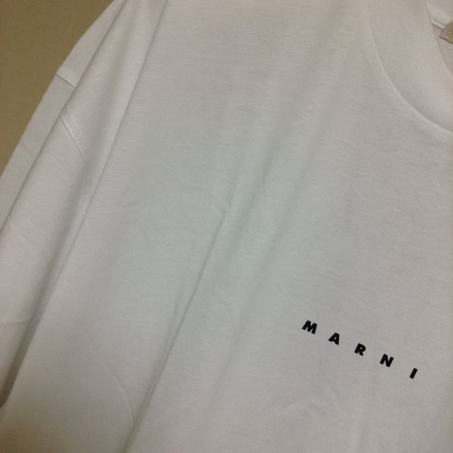 新品 50 22ss MARNI ロゴ Tシャツ 白 紺 2856 2857