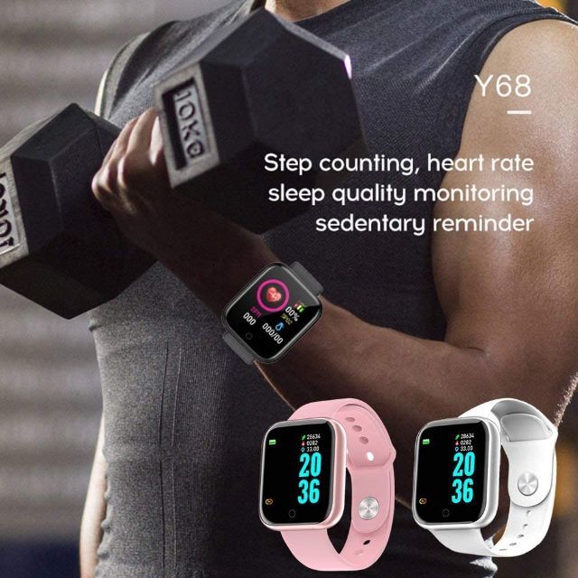 y68 スマート ウォッチ　ピンク メンズの時計(腕時計(デジタル))の商品写真