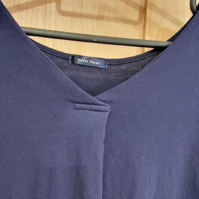 4L　カットソー　紺 レディースのトップス(カットソー(半袖/袖なし))の商品写真