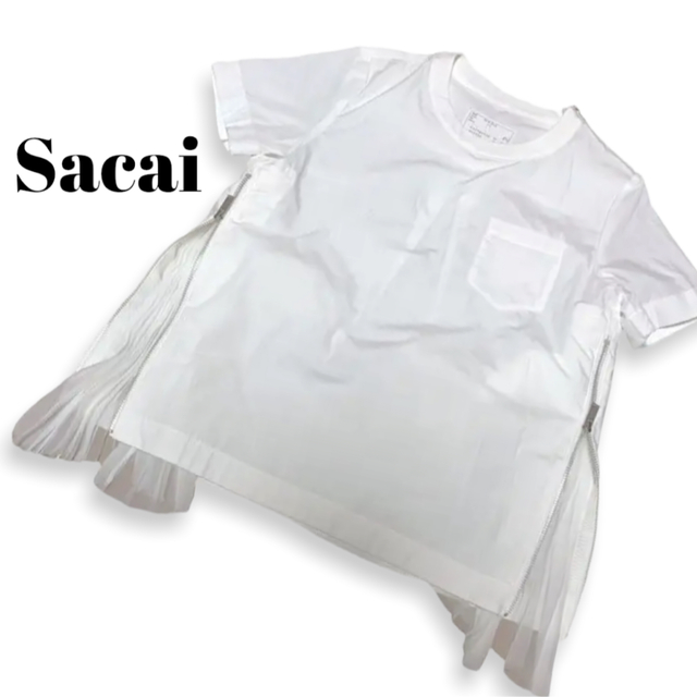 サカイプリーツスタイルシャツブラウス、サイズ1、S、7号。Sacai