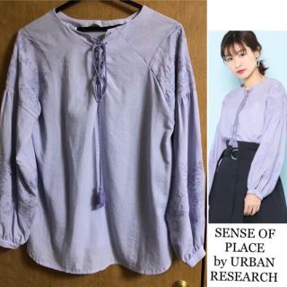 センスオブプレイスバイアーバンリサーチ(SENSE OF PLACE by URBAN RESEARCH)のお値下げ！SENSE OF PLACE by UR＊2wayフラワー刺繍ブラウス(シャツ/ブラウス(長袖/七分))