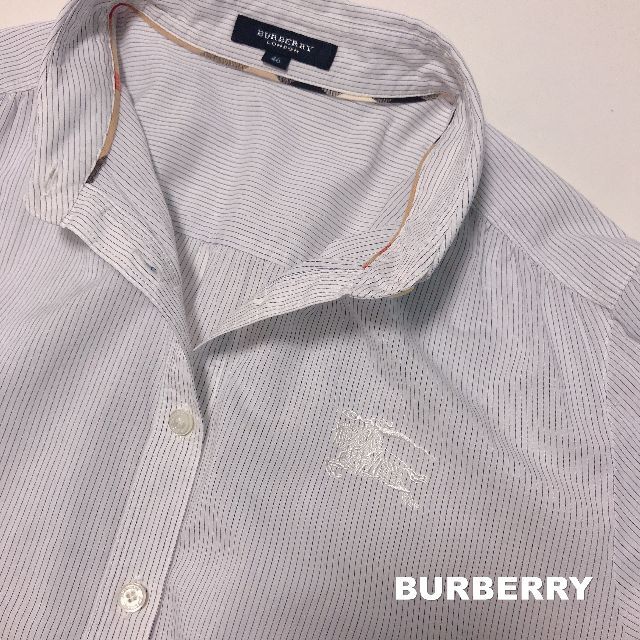 BURBERRY(バーバリー)の【BURBERRY】バーバリー 刺繍ロゴ ピンストライプ シャツ メンズのトップス(シャツ)の商品写真