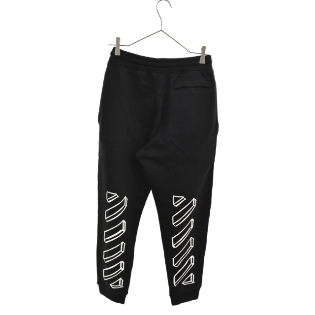 OFF-WHITE(オフホワイト)のOFF-WHITE オフホワイト 18AW DIAG 3D LINE SWEAT PANTS ラインスウェットパンツ ブラック OMCH008E18192024 メンズのパンツ(その他)の商品写真