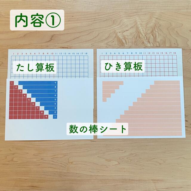 【09】たし算板・ひき算板セット／自作モンテッソーリ教具