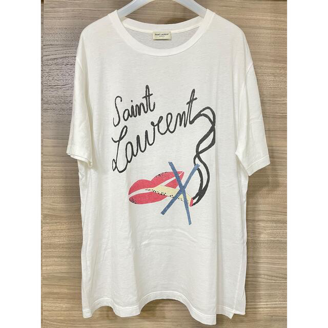 SAINT LAURENT PARISリップシガープリントTシャツ