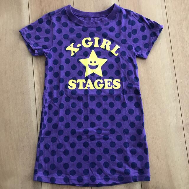 X-girl Stages(エックスガールステージス)のX-girl stages✳︎Tシャツワンピース キッズ/ベビー/マタニティのキッズ服女の子用(90cm~)(ワンピース)の商品写真