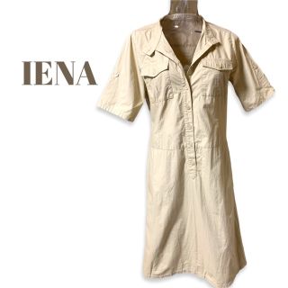 イエナ(IENA)のイエナ、コットン半袖シャツワンピース、サイズフリー。IENA(ロングワンピース/マキシワンピース)