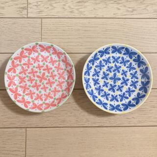 プレート　小皿　中皿　ケーキ　デザート　花柄　フラワー  水色　ピンク　青(食器)
