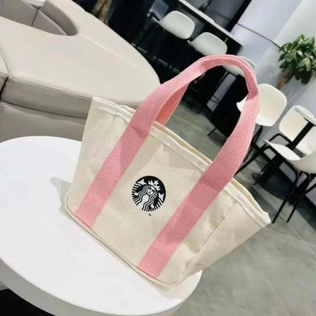 スタバ　台湾限定 エコバッグ　トートバッグ　キャンパスバッグ　ピンク　桜 レディースのバッグ(トートバッグ)の商品写真