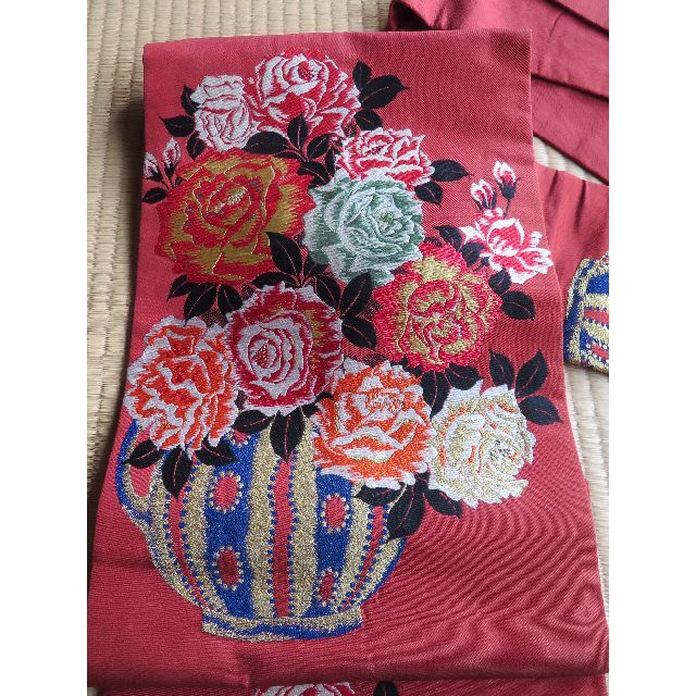 薔薇刺繍アンティーク名古屋帯☆正絹の通販 by ai ｜ラクマ