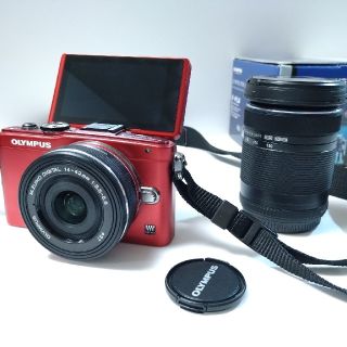 オリンパス(OLYMPUS)のsakura様専用　OLYMPUS E-PL6 EZ ダブルズームキット RED(ミラーレス一眼)