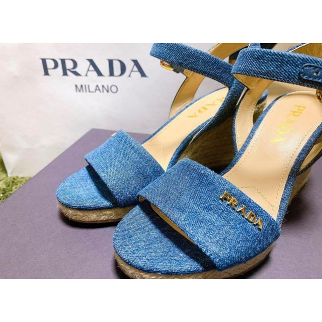 PRADA デニム　サンダル　プラダサンダル