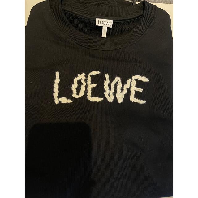 LOEWEロエベロゴ刺繍クルーネックスウェットシャツトレーナーブラックサイズM | フリマアプリ ラクマ