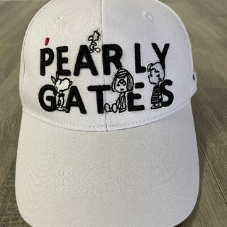 新品 PEARLY GATES パーリーゲイツ スヌーピー ロゴ キャップ 白
