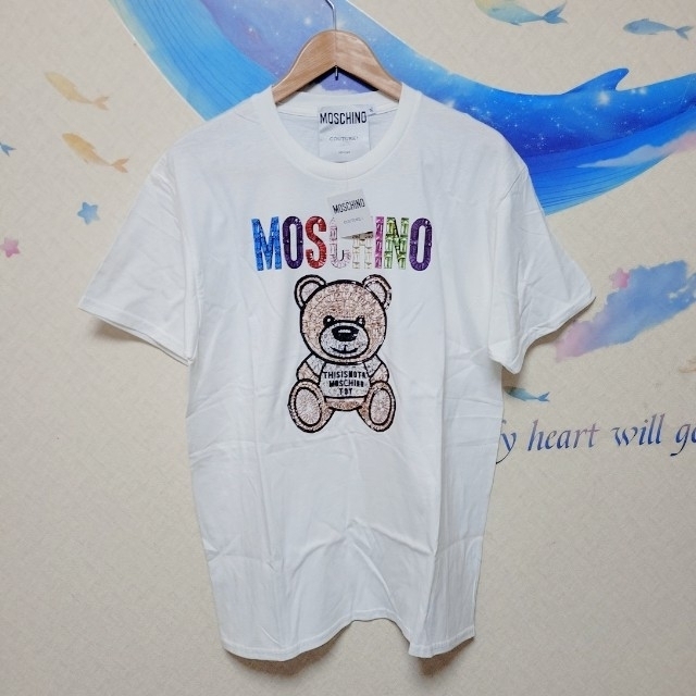 新品未使用×MOSCHINO×Tシャツ×くまロゴサイズXL