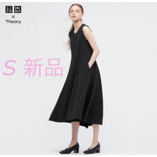 ユニクロ(UNIQLO)のUNIQLO セオリー ワンピース S ブラック(ロングワンピース/マキシワンピース)