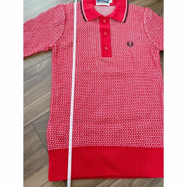 FRED PERRY リブ ポロシャツ ニット ブルー