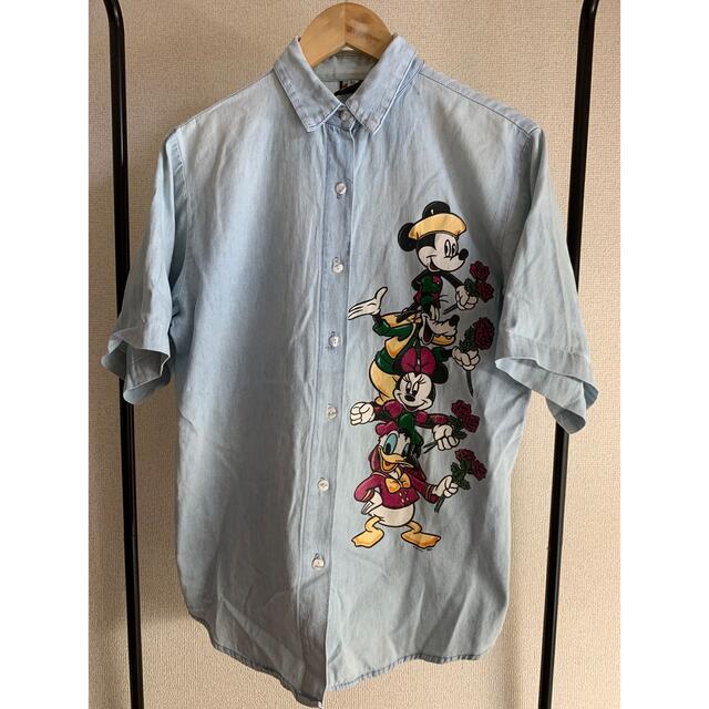 Disney(ディズニー)のDisney Vintage ディズニー　ヴィンテージ　半袖シャツ　デニムシャツ メンズのトップス(シャツ)の商品写真