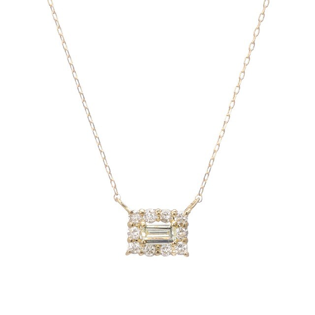 新作 エクラプリュス 18K バゲット&ラウンド ダイヤモンド レクタングルネックレス ネックレス 新作 エクラプリュス 18K バゲット&ラウンド ダイヤモンド レクタングルネックレス ネックレス