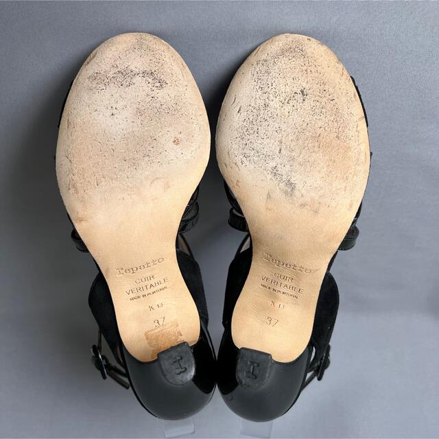 repetto(レペット)の30. レペット オープントゥ ストラップ パンプス エナメル × スエード レディースの靴/シューズ(ハイヒール/パンプス)の商品写真