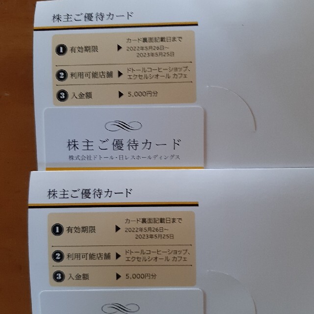 センチの通販 ドトールコーヒー株主優待カード10000円分最新 ...