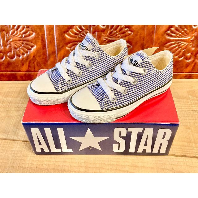 CONVERSE - ★希少レア!コンバース オールスター キッズ ギンガムチェック ブルー 223★