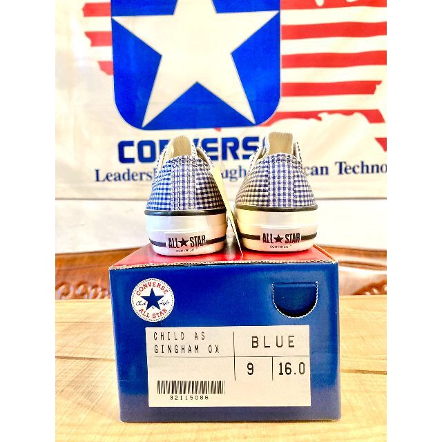 CONVERSE(コンバース)の★希少レア!コンバース オールスター キッズ ギンガムチェック ブルー 223★ キッズ/ベビー/マタニティのキッズ靴/シューズ(15cm~)(スニーカー)の商品写真