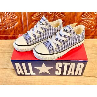 コンバース(CONVERSE)の★希少レア!コンバース オールスター キッズ ギンガムチェック ブルー 223★(スニーカー)