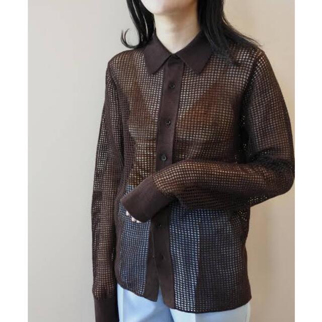 AURALEE 21SS  LINEN MESH KNIT SHIRTS