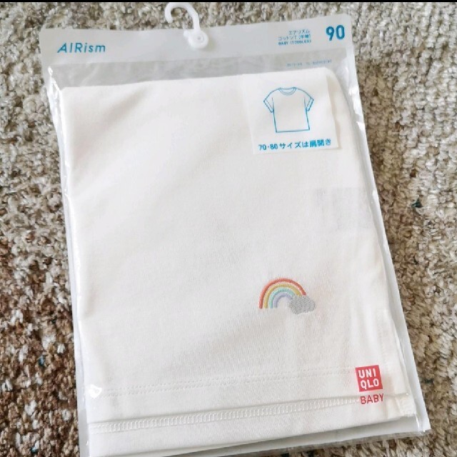 UNIQLO(ユニクロ)の新品　ユニクロ　エアリズムコットンT キッズ/ベビー/マタニティのキッズ服女の子用(90cm~)(Tシャツ/カットソー)の商品写真