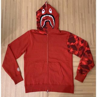 アベイシングエイプ レッド パーカー(メンズ)の通販 59点 | A BATHING 人気絶頂 刺繍タイガーパーカー ワインレッド APE BATHING 希少品 A パーカー