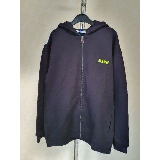 エムエスジイエム(MSGM)の【新品・未使用】MSGM KIDS　ロゴジップアップパーカー　14Y　ブラック(ジャケット/上着)